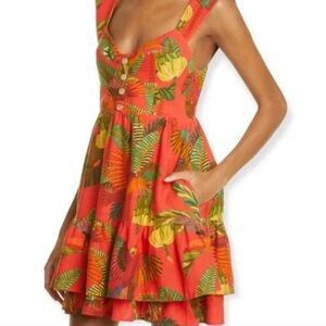 Farm Rio Red Birds Mini Dress
